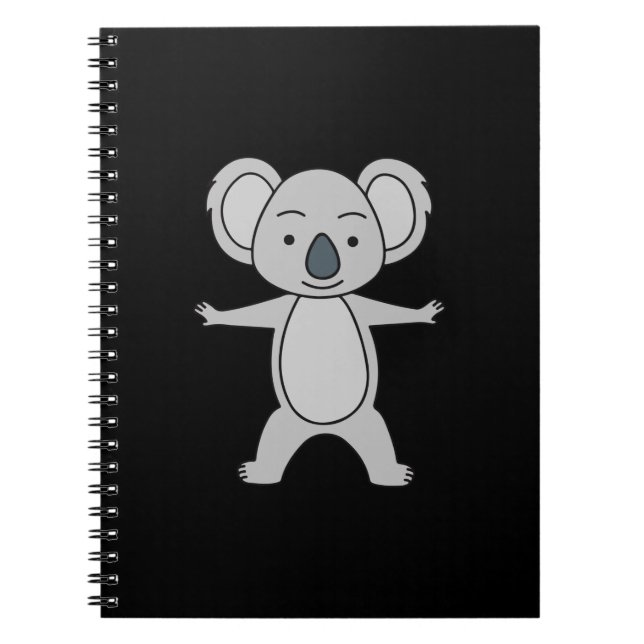 Cute Baby Koala With A Smile Standing Up Notebook (Front)