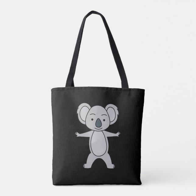 Cute Baby Koala With A Smile Standing Up Tote Bag (Back)