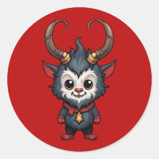 Cute Baby Krampus Classic Round Sticker
