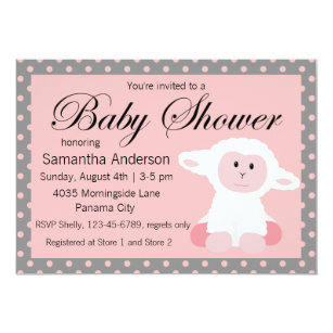 Pink Sheep Baby Shower Invitations Zazzle Au Pink Sheep Baby Shower Invitations Zazzle Au
