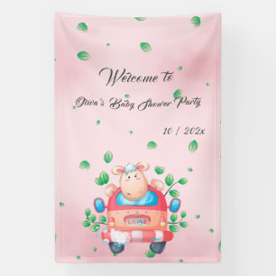 Cute Baby Lamb Baby Shower Banner