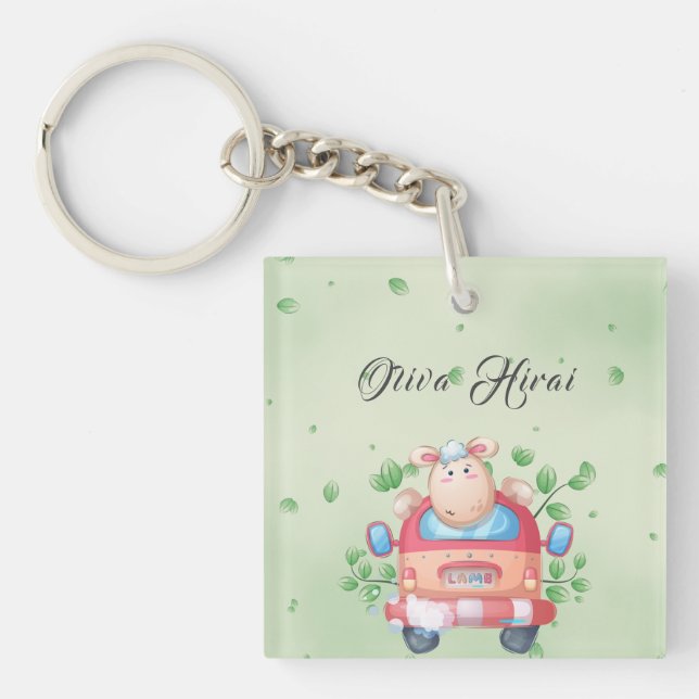 Cute Baby Lamb Key Ring (Front)