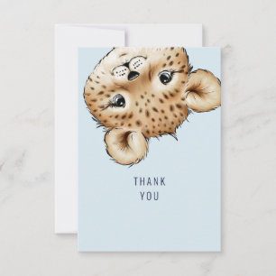 Cute Baby Leopard Baby Shower Thank You Custom Card