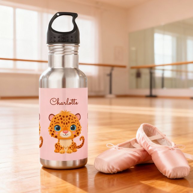 Cute Baby Leopard Safari Animal Kids 532 Ml Water Bottle (Creator Uploaded)