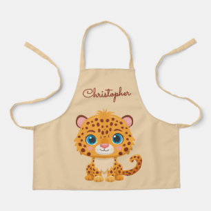 Cute Baby Leopard Safari Animal Kids Apron