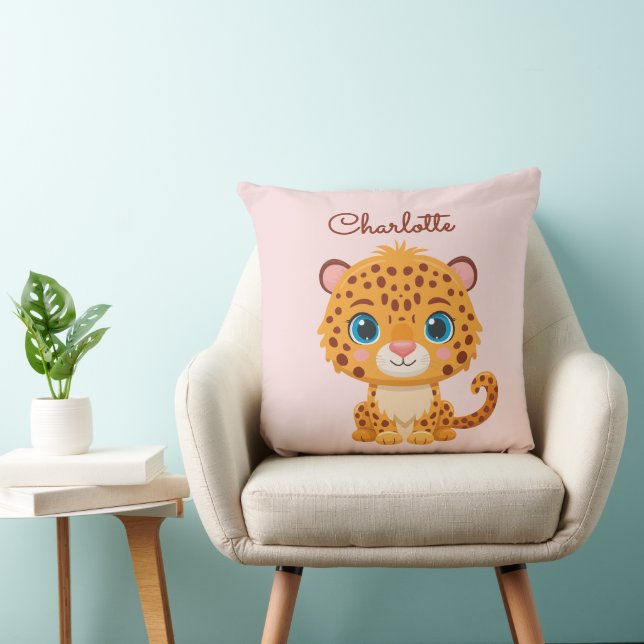 Cute Baby Leopard Safari Animal Kids Cushion (Chair)