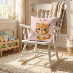 Cute Baby Leopard Safari Animal Kids Cushion