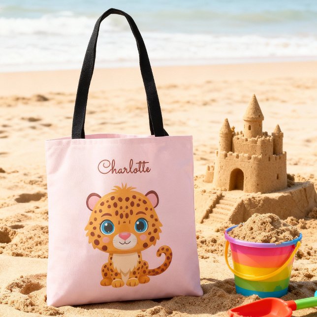 Cute Baby Leopard Safari Animal Kids Tote Bag (Creator Uploaded)