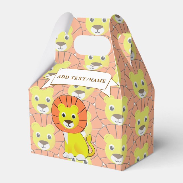 Cute Baby Lion All Over Print Pattern Favour Box (Front Side)