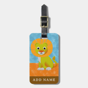Cute Baby Lion All Over Print Pattern Luggage Tag
