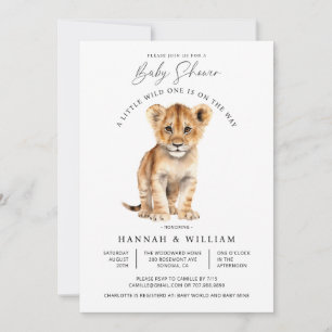 Cute Baby Lion Baby Shower Gender Neutral Invitation
