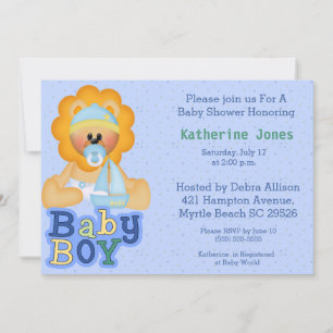 Cute Baby lion Baby Shower Invitation