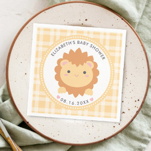 Cute Baby Lion Cub Gender Neutral Baby Shower Napkin