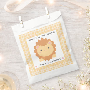 Cute Baby Lion Cub Wild One Boy First Birthday Favour Bag