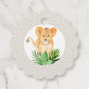 Cute Baby Lion Jungle Thank You Birthday Favour Tags