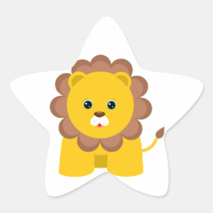 Cute Baby Lion Star Sticker