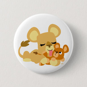 Cute Baby Lion's Bath 6 Cm Round Badge