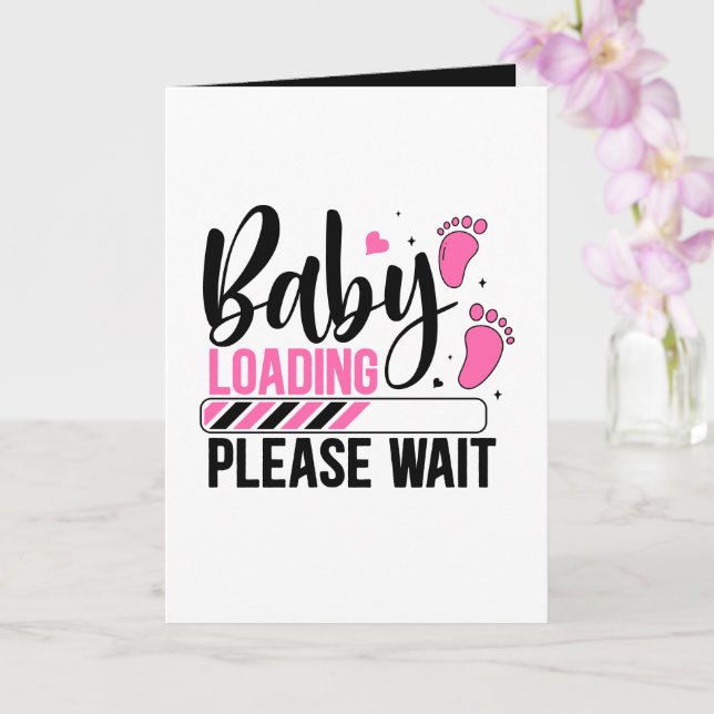 Cute baby loading pregnancy announcement add text (Orchid)