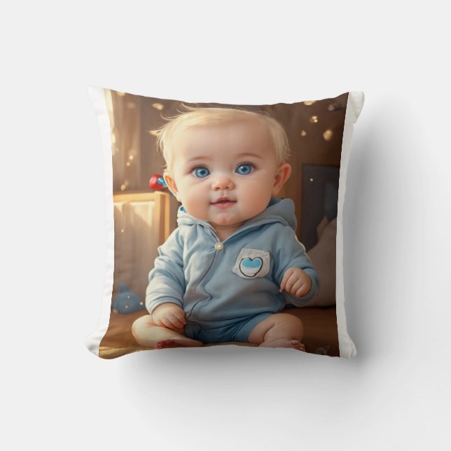 Cute Baby Logo Pillow – Adorable Nursery & Kids Ro (Front)