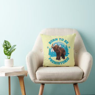 Cute Baby Mammoth Prehistoric Kids Birthday Cushion