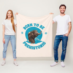 Cute Baby Mammoth Prehistoric Kids Birthday Fleece Blanket