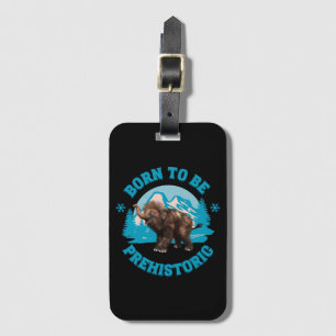 Cute Baby Mammoth Prehistoric Kids Birthday Luggage Tag