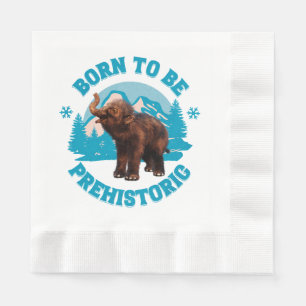 Cute Baby Mammoth Prehistoric Kids Birthday Napkin