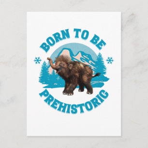 Cute Baby Mammoth Prehistoric Kids Birthday Postcard