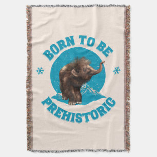 Cute Baby Mammoth Prehistoric Kids Dino Throw Blanket