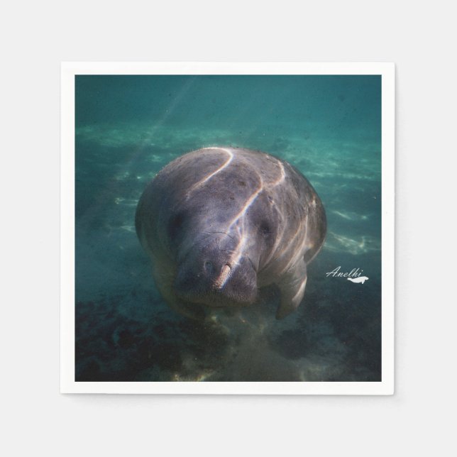 Cute baby manatee 50 paper napkins (Front)