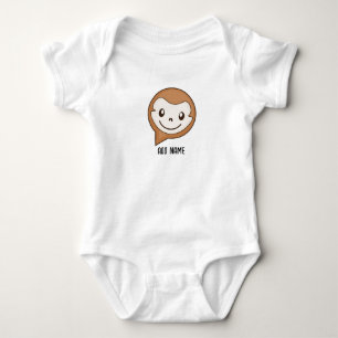 Cute Baby Monkey Cartoon Character Bodysuit