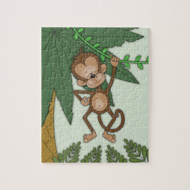Cute Baby Monkey Cartoon Jigsaw Puzzle (Vertical)