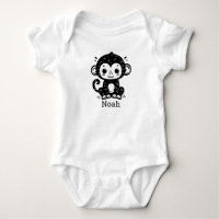 Cute Baby Monkey Drawing - Kawaii Nursery Art