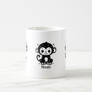 Cute Baby Monkey Drawing - Kawaii Nursery Art Coffee Mug