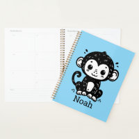 Cute Baby Monkey Drawing - Kawaii Nursery Art
