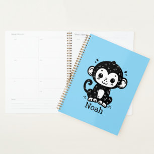 Cute Baby Monkey Drawing - Kawaii Nursery Art Planner
