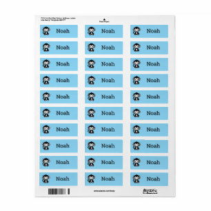 Cute Baby Monkey Drawing - Kawaii Nursery Art Return Address Label
