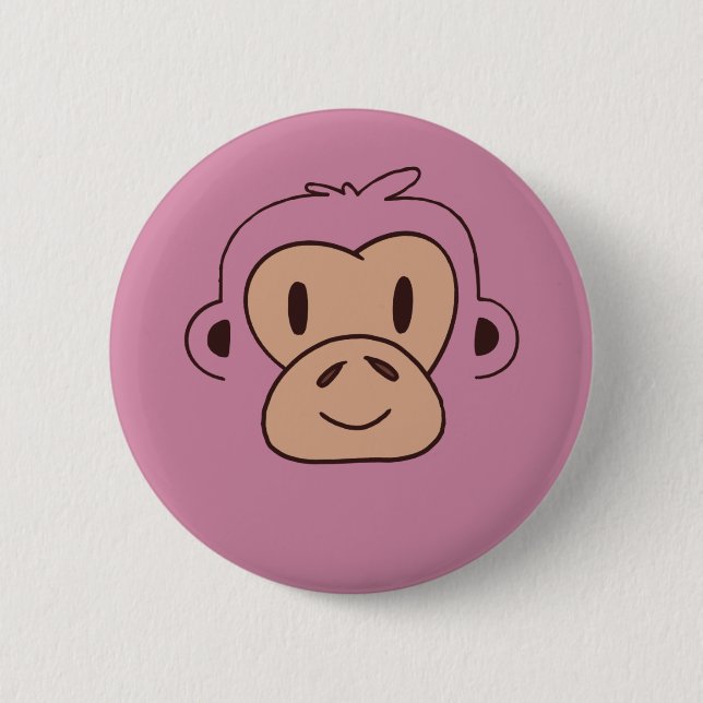 Cute Baby Monkey Face 6 Cm Round Badge (Front)