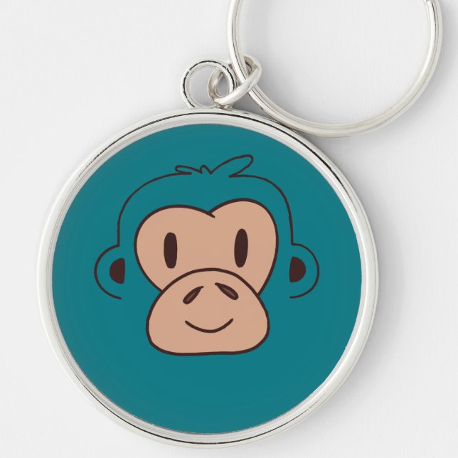 Cute Baby Monkey Face Key Ring (Front)