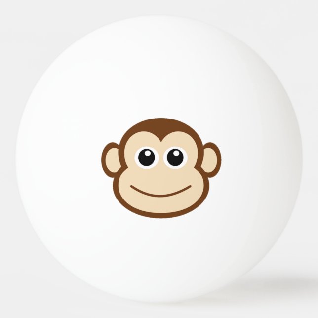 Cute Baby Monkey Face Ping Pong Ball (Front)