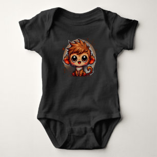 Cute Baby Monkey, Funny Baby Animal Bodysuit