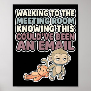 Cute Baby Monkey Meme Kawaii Japanese Macaque Poster