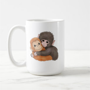 Cute Baby Monkey Named Punch Plush Hugging, punch Coffee Mug