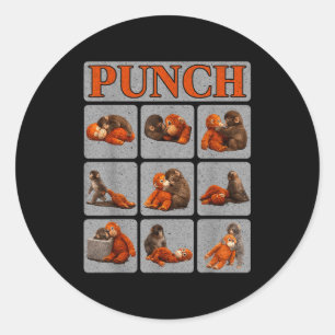 Cute baby monkey named punch shirt punch monkey classic round sticker
