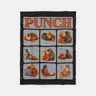 Cute baby monkey named punch shirt punch monkey fleece blanket