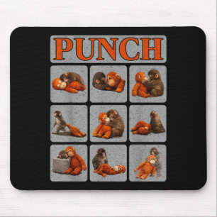 Cute baby monkey named punch shirt punch monkeyCut Mouse Pad