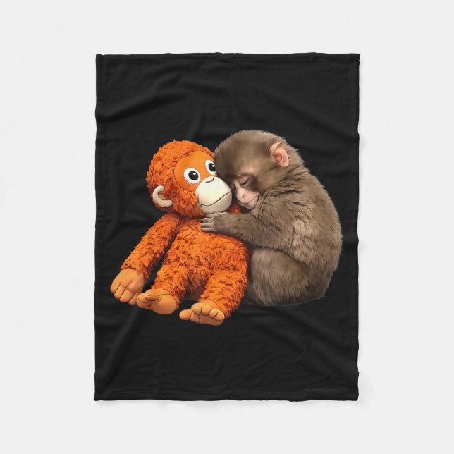 Cute baby monkey punch Cute baby monkey punch  Fleece Blanket (Front)