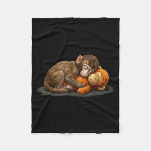 Cute baby monkey punch meme men women Cute baby mo Fleece Blanket