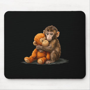 Cute baby monkey punch meme mouse pad