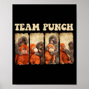 Cute Baby Monkey Punch Team Friend Animal Lover Poster